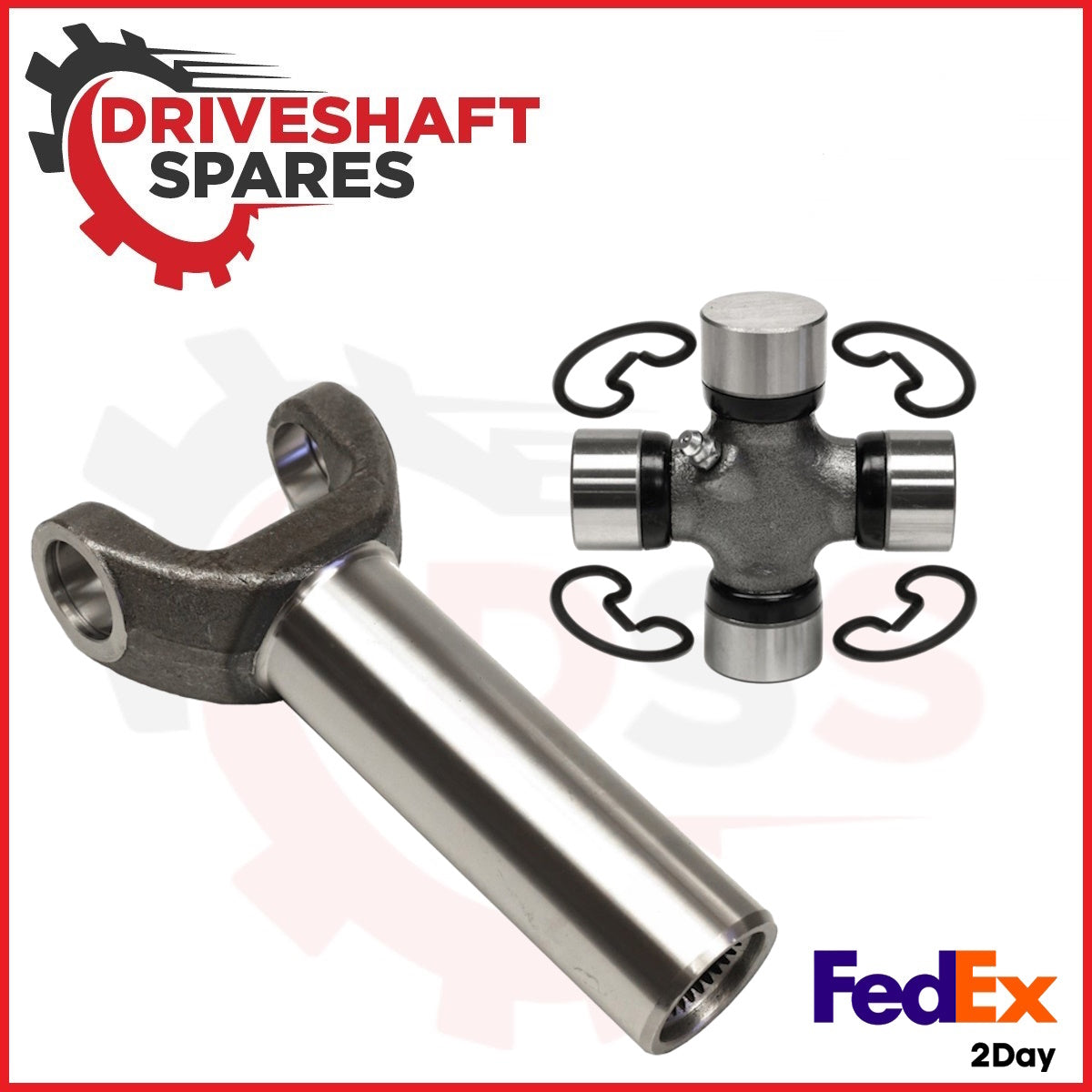 3-3-5551X, Transmission Slip Yoke 1350 Series + 5-178X, U-Joint 1350 Series.