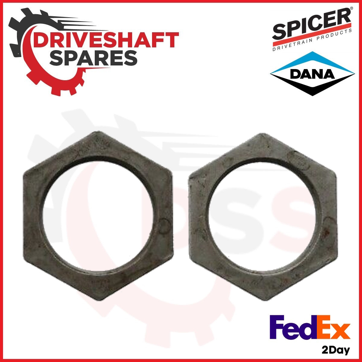 2pc Spindle Nut - Dana 60 Rear Spindle Nut Spicer 30636 Ford Dodge