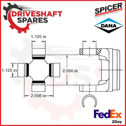 Genuine Spicer U-Joint 5-3147X Inside Snap Rings MECHANICS S44 Series Greaseable