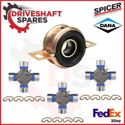 NEW Toyota Tacoma 2005-2015 Driveshaft Support Bearing & Spicer U-Joints Set