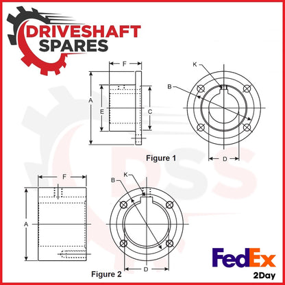 4-1-1133-2 Companion Flange - Bore: 1.625" - Keyway: .375" - Pilot: 3.750"F