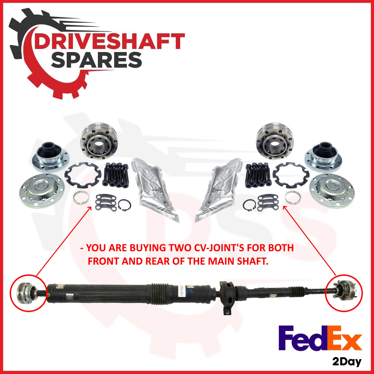 2020-2022 JEEP GLADIATOR 2X REAR Driveshaft CV-Joint's 8 Bolt (Front and Rear)