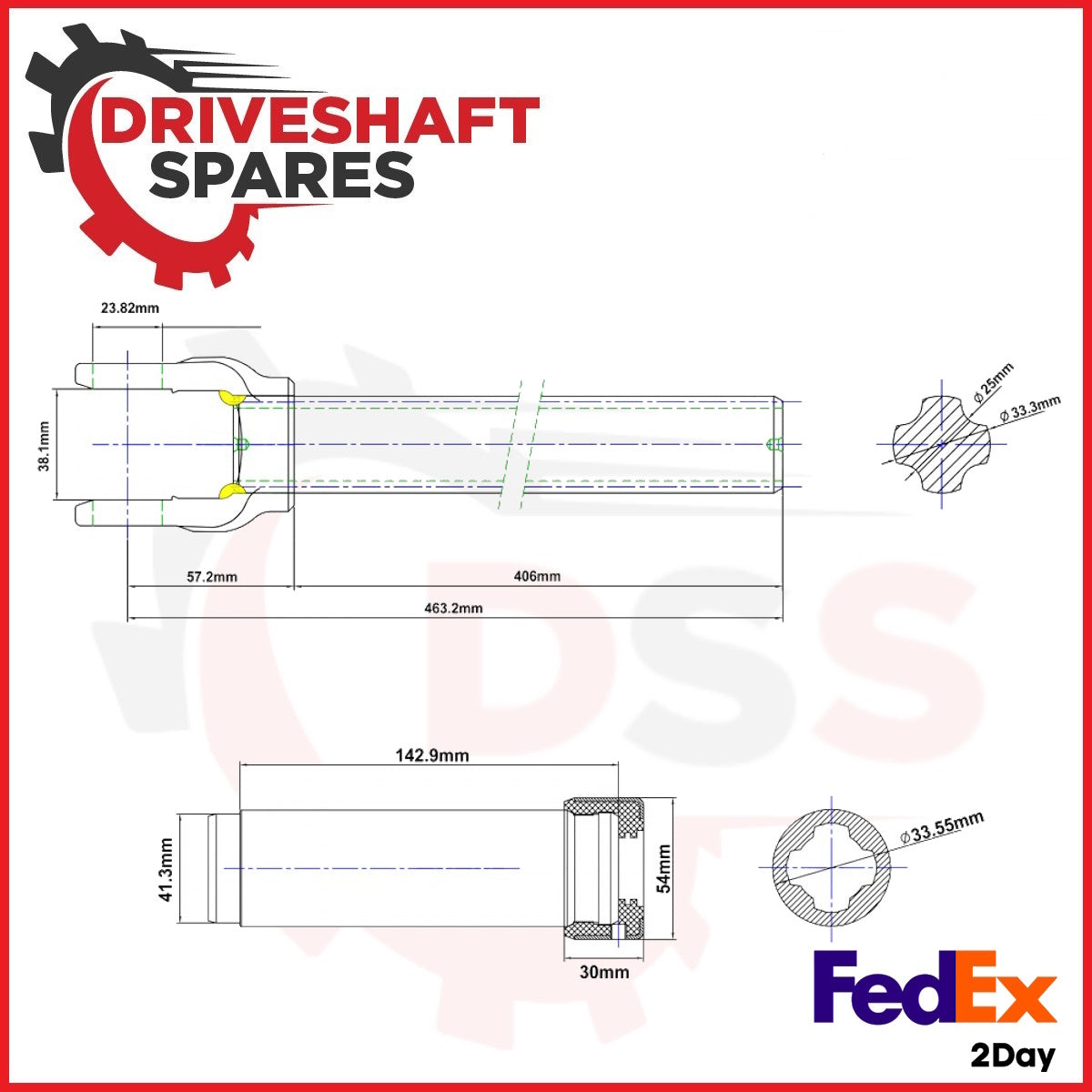 NEW 1000 Series 4 Spline Slip Assembly 18" - (Tube 1.750 x .065)