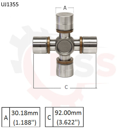 UJ1355 AAM 19256728 O/C Series Driveshaft Universal Joint (1.188 x 3.625)
